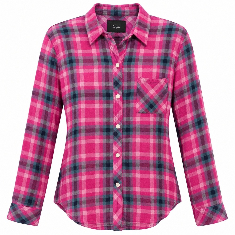 Rails Hunter Plaid Button Down Shirt Women Large Soft Girl Flannel Grunge Rayon